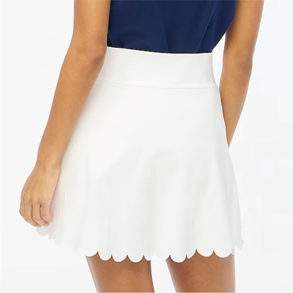 J Crew white active scallop skirt size M new - Picture 2 of 6